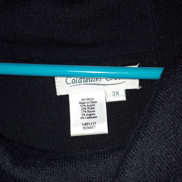 Coldwater Creek 3X Cap Sleeve Cowl Neck Sweater - Picture 3 of 6